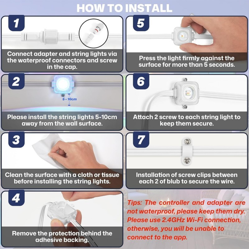 Smart APP Controlled Permanent Outdoor LED Pixel Lights 48V RGBW with Aluminum Track IP67 for Christmas Holiday Lighting
