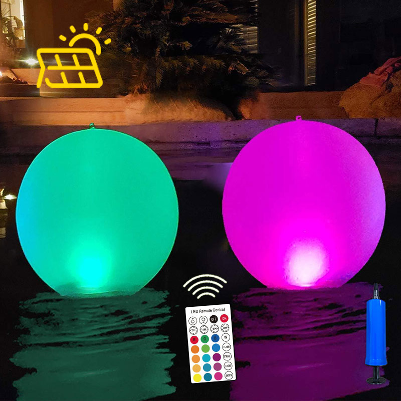 Solar Floating Pool Lights Solar Powered Color Changing Balls Float or Hang in Pool Garden Decorations Inflatable Waterproof