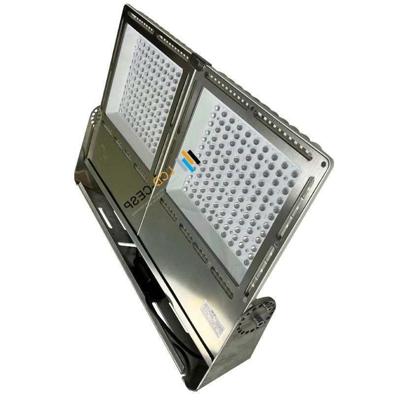 Industrial LED Floodlight 100W-800W Stainless Steel Marine Grade Lighting 100-277VAC 24V/36VDC 5000K Symmetrical or Asymmetrical Lens IP68 Ik10 CE 5year Warrty