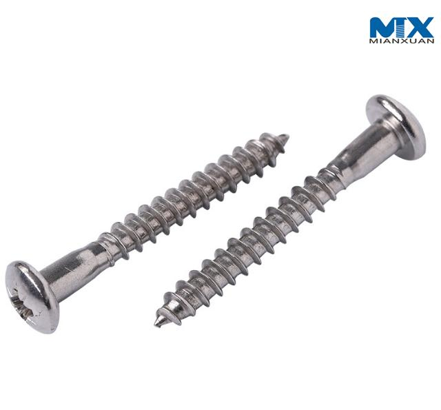 Cross Recessed Round Head Wood Screws Stainless Steel Self Drilling Decking Screws