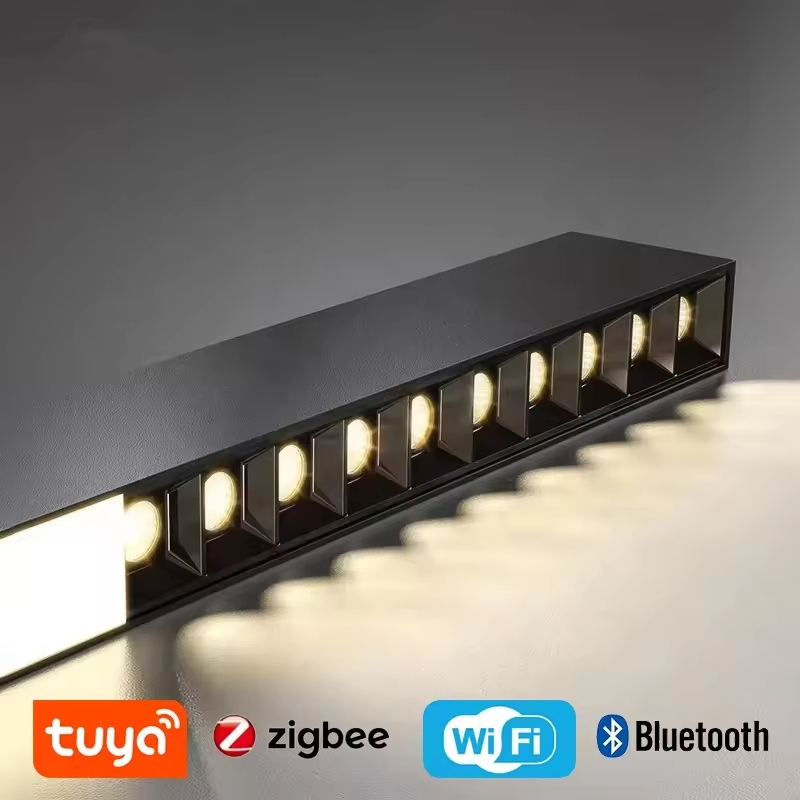 Tuya Zigbee Bt Adjustable Smart Magnetic LED Track Lighting Remote-Controlled Rail Lighting Lamps