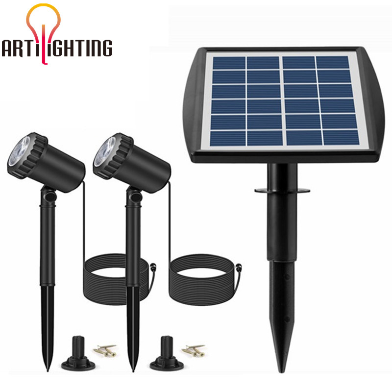 Outdoor Waterproof Low Voltage Solar Landscape LED Spotlights for Garden Decor