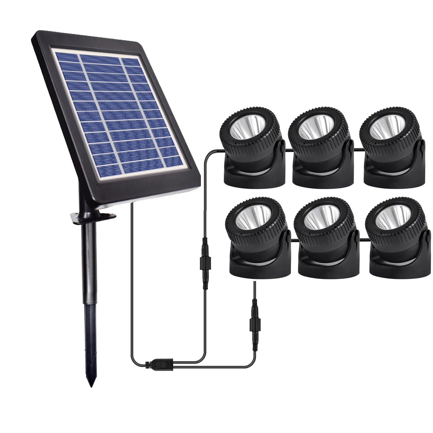 RGB 3.7V Solar Spotlights Pool Lamp Solar Diving Light Solar Lawn Ground Plugged Light Underwater Lamp