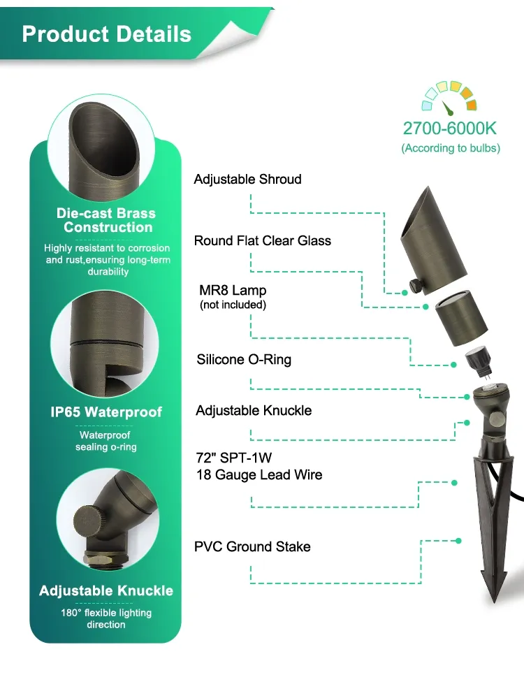 Landscape Spot Light Dimensions