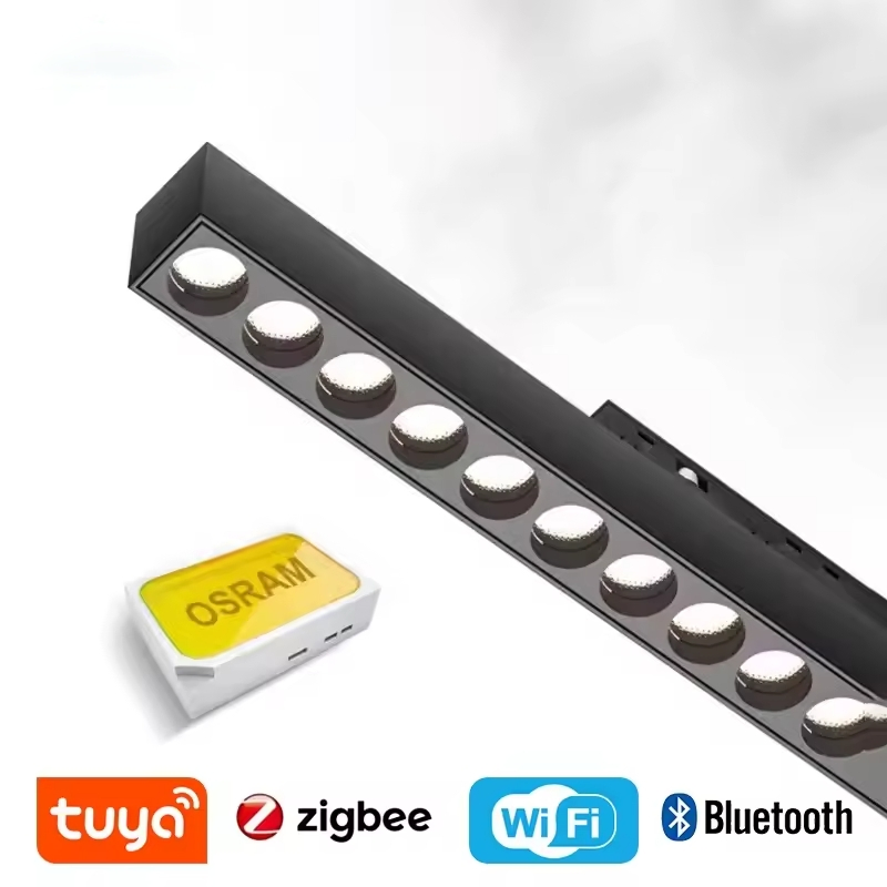 Tuya Zigbee Bt Adjustable Smart Magnetic LED Track Lighting Remote-Controlled Rail Lighting Lamps