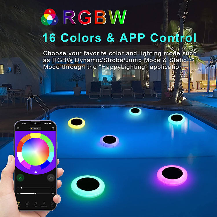 7cm Diameter Waterproof 13 Colors Swimming Pool Liqhts Floating LED Underwater Music Sound Solar Lights