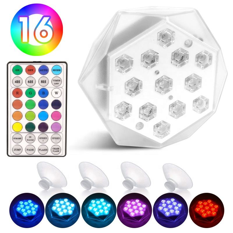 16 Colors IP68 LED Underwater Swimming Pool LED Light Waterproof Above Ground Swimmingpoolfloating LED Liqht