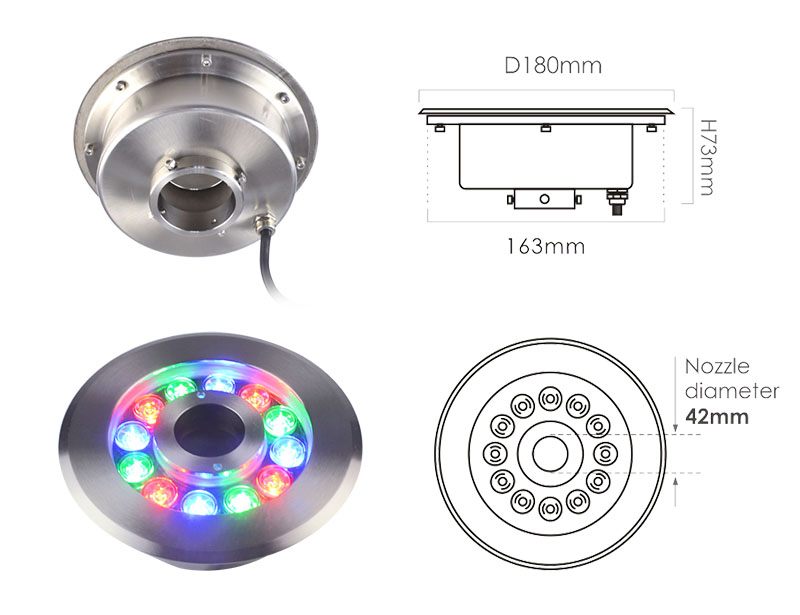 Hotook DIY Project Customized DMX512 RGB RGBW IP68 Pool Pond Dancing Musical Water Fountain LED Light