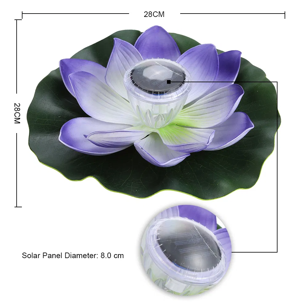 Lotus Flower Solar Powered LED Floating Light for Garden Swimming Pool Decorative Lighting