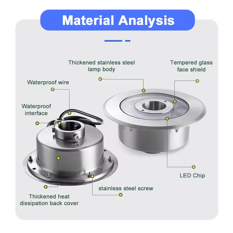 High Quality IP68 6W Smart Music Color Control RGB Color RGB RGBW LED Water Fountain with Lights Underwater Lighting