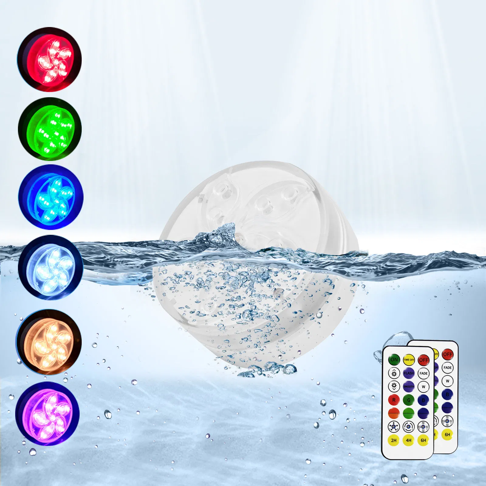 16 Colors Waterproof Vase Base Underwater Pool Lights Battery Powered Submersible LED Lights Pool Light with Remote