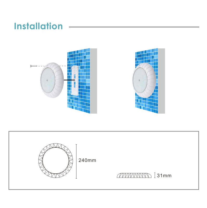 Inground Pool Light, Wall Mounted Bright Lighting LED Pool Light Modern Energy Efficiency for Hotel (Warm White 18W)