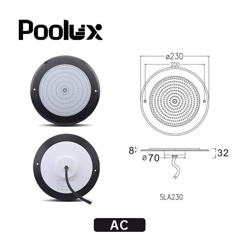 Hot Selling 8mm SPA Pool Lights LED 25W RGB Color Resin Filled 100% Waterproof Marine Grade Swimming LED Pool Light