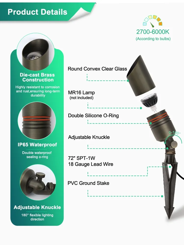 Brass Landscape spot light 4