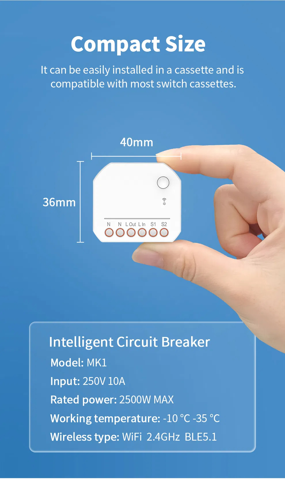 Smart WiFi Mini Switch Module Features