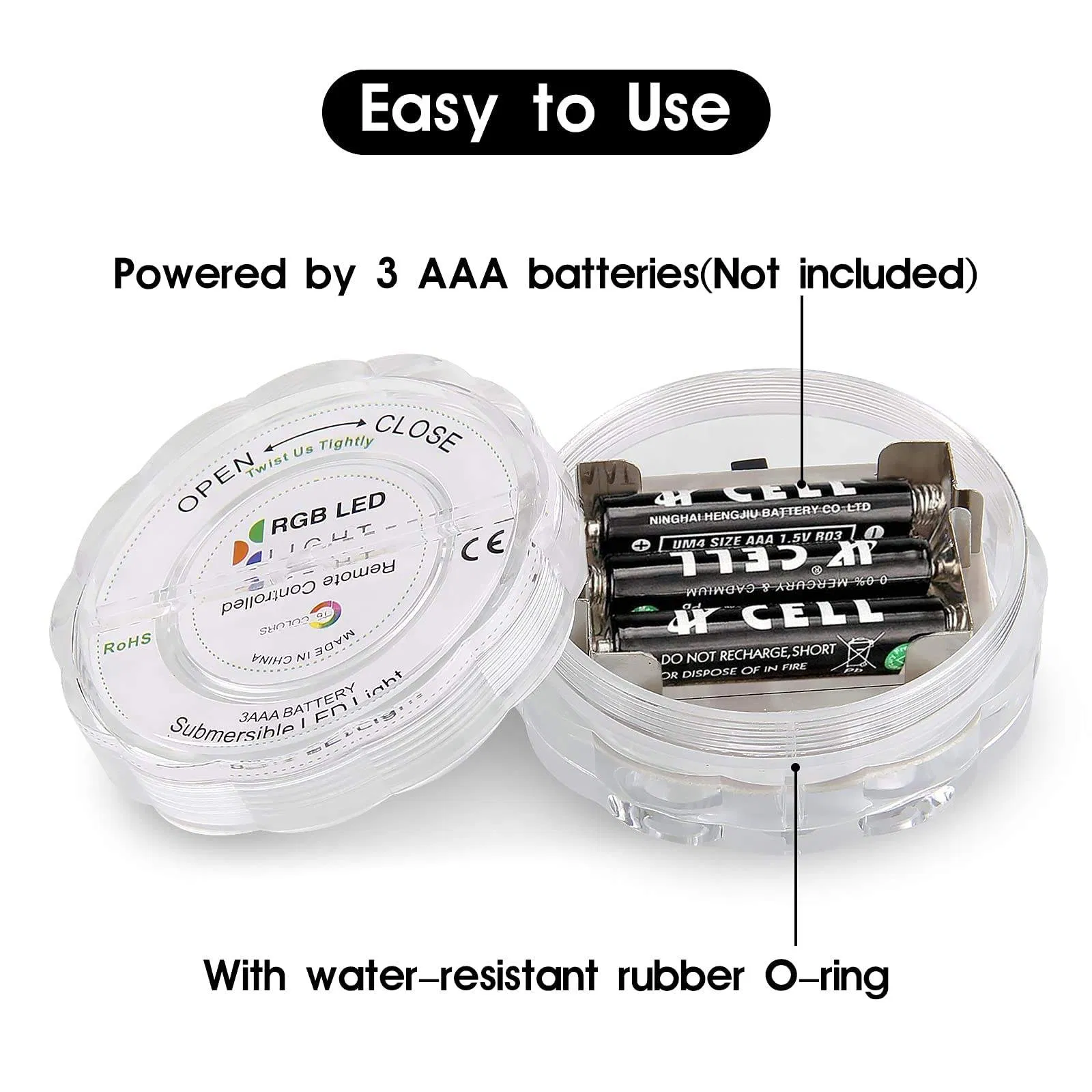 16 Colors Waterproof Vase Base Underwater Pool Lights Battery Powered Submersible LED Lights Pool Light with Remote