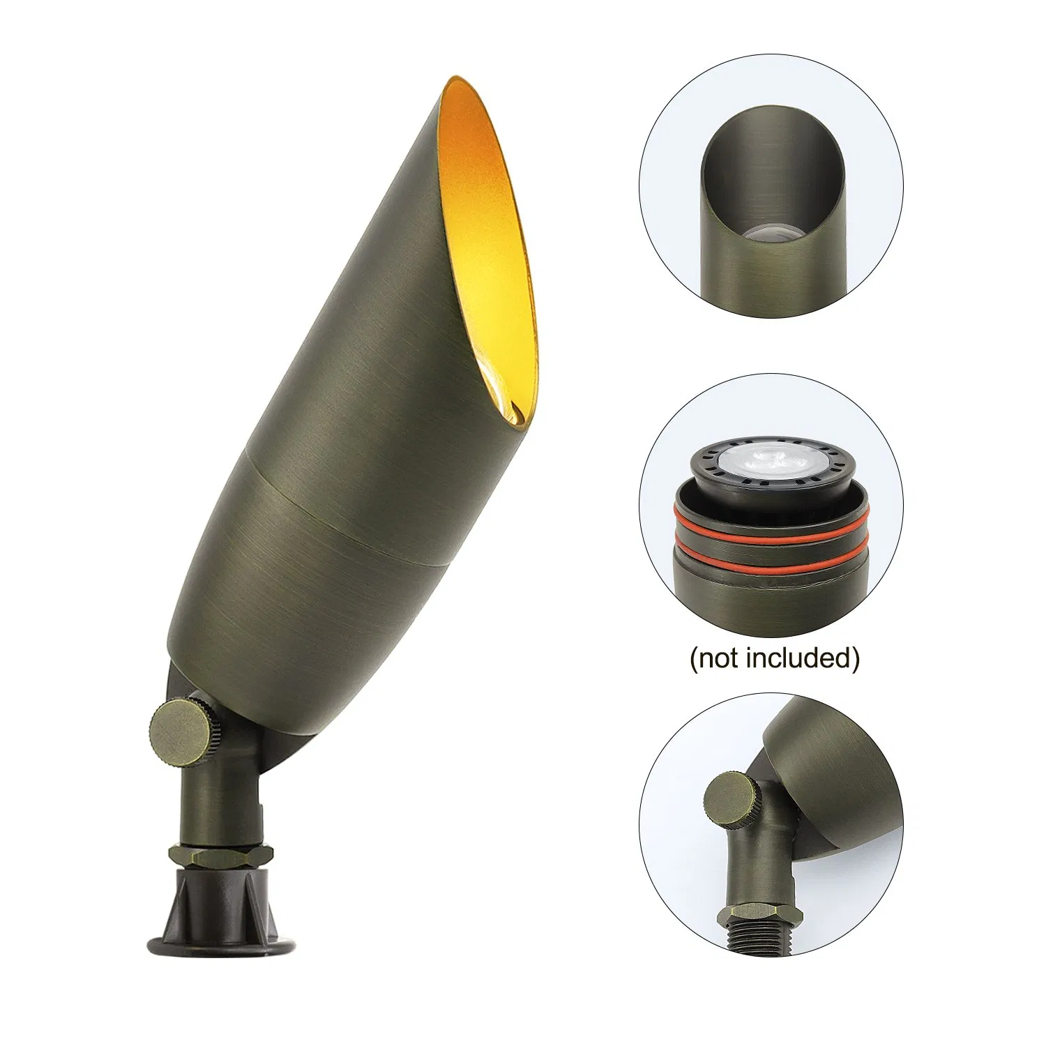 Exterior Brass Directional Cable Connected LED Low Voltage Landscape up Lighting Garden Spotlights