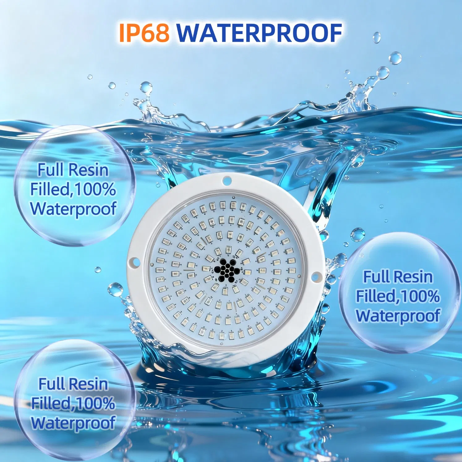 Hotook 120mm Luz De Piscina Full Resin Filled IP68 Waterproof RoHS LED Underwater Lights RGB Spotlight Light