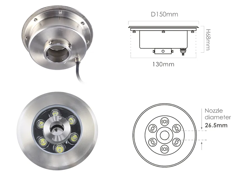 Underwater LED Fountain Light Features