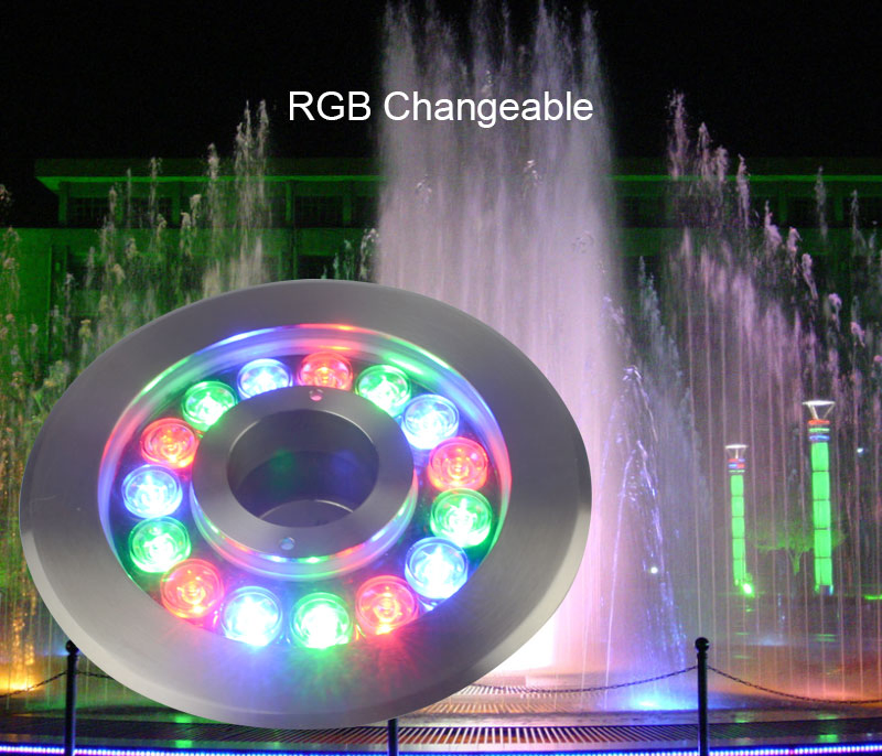 Hotook Outdoor LED Fountain Ring Light 6W 9W 12W DMX Control Stainless Steel IP68 Submersible RGB Fountain Lights