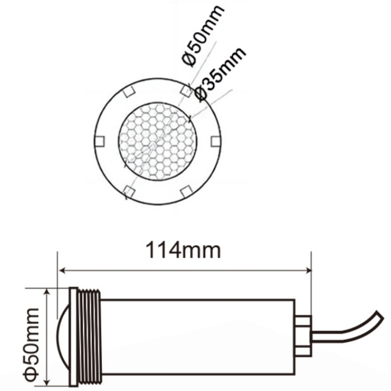 1.5 Inch Mini Pool Light 12V IP68 Underwater Lamp Epoxy Pool Light RGBW Color Changing 50FT 100FT 150FT