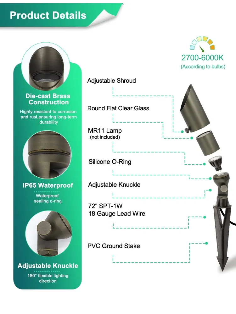Brass Landscape Lighting Dimensions
