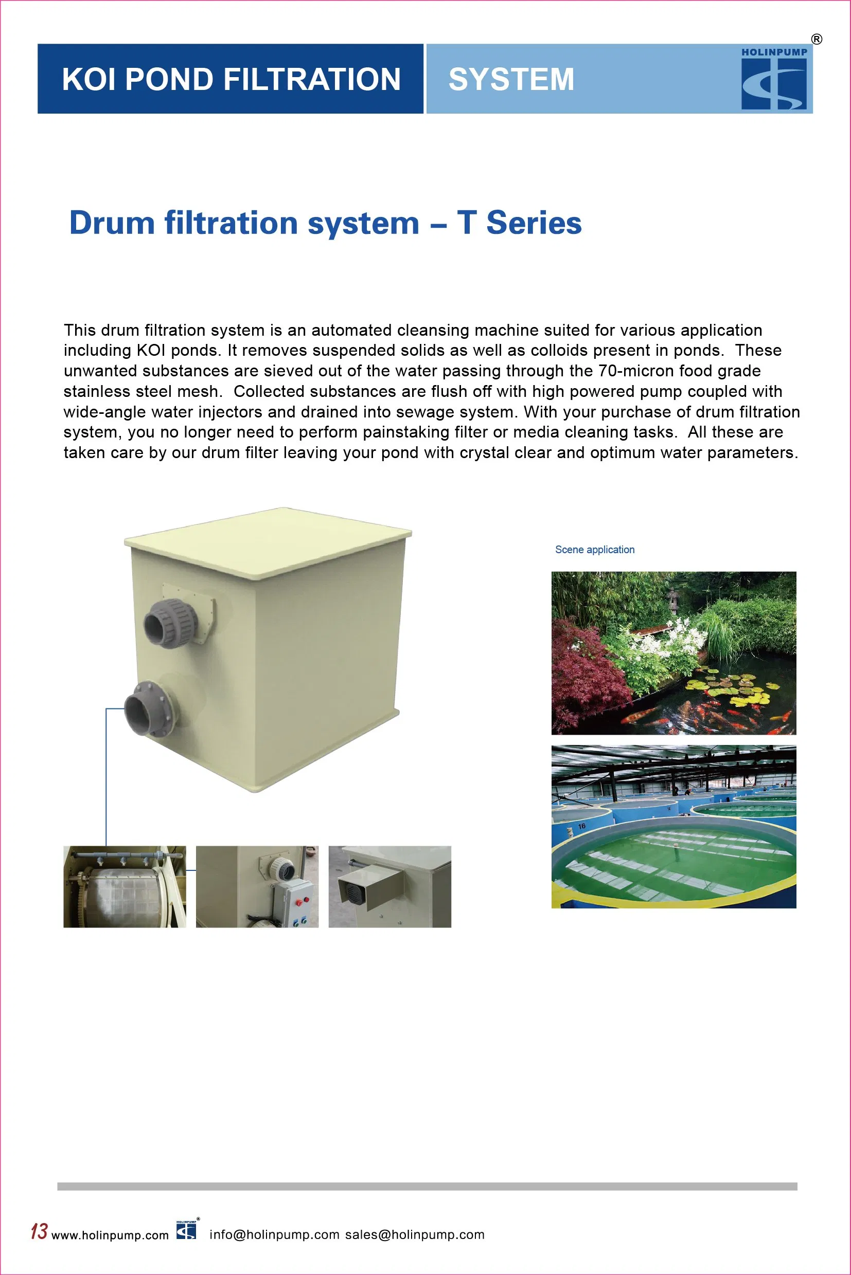 Garden Pond Drum Filter 50t+Bio Chamber+UV30wx4