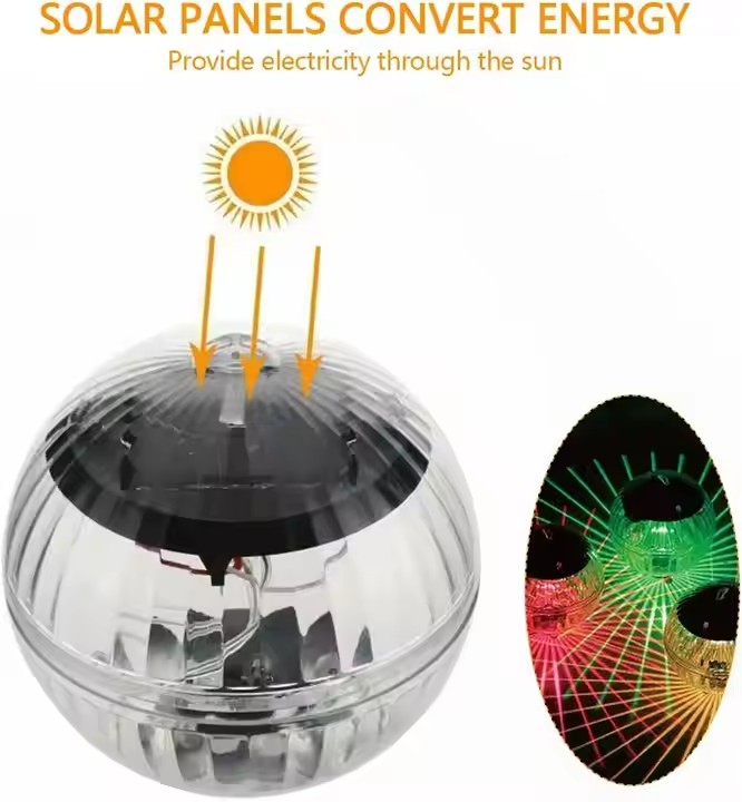 Solar Pool Floating Magic Ball Color Lamp Bathtub Pool Projection Light (CFLT24058)