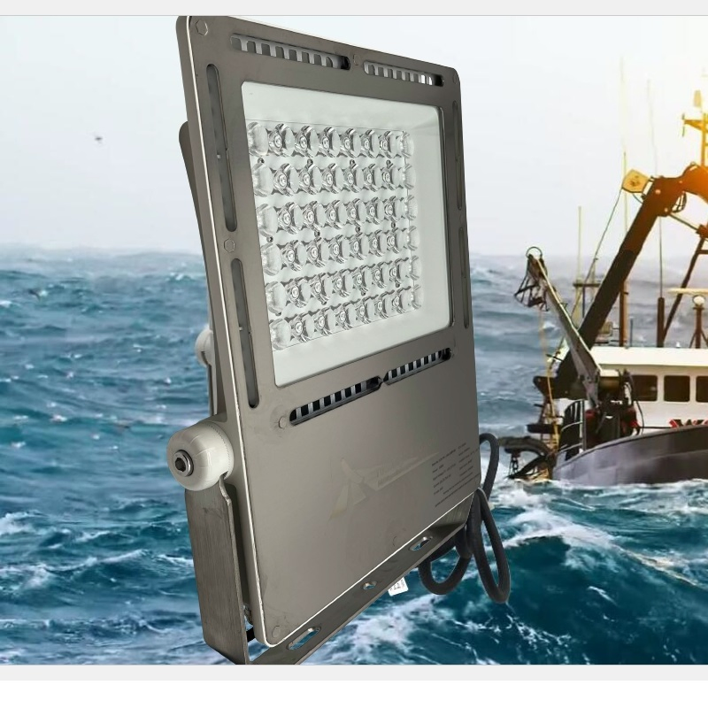 Marine Grade LED Floodlight 50-1200W, Anti-Corrosion Stainless Steel, IP67/IP68, 24-36VDC or 100-277VAC, Suitable for Ship, Port, Offshore Platform, CE Approved