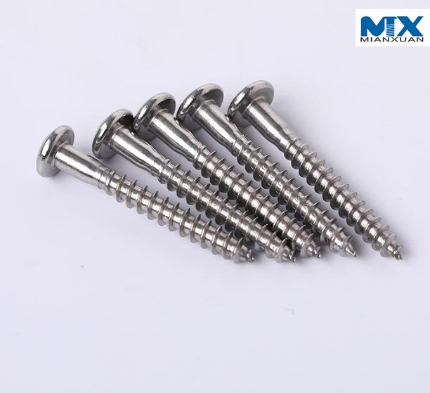 Cross Recessed Round Head Wood Screws Stainless Steel Self Drilling Decking Screws