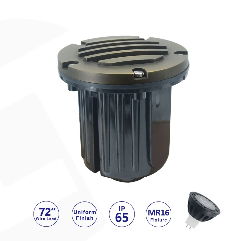 Lt2202b Antique Bronze Brass&PVC MR16 LED Bulb (not Included) in-Ground Light for Landscape Garden Patio Deck Pool Lighting