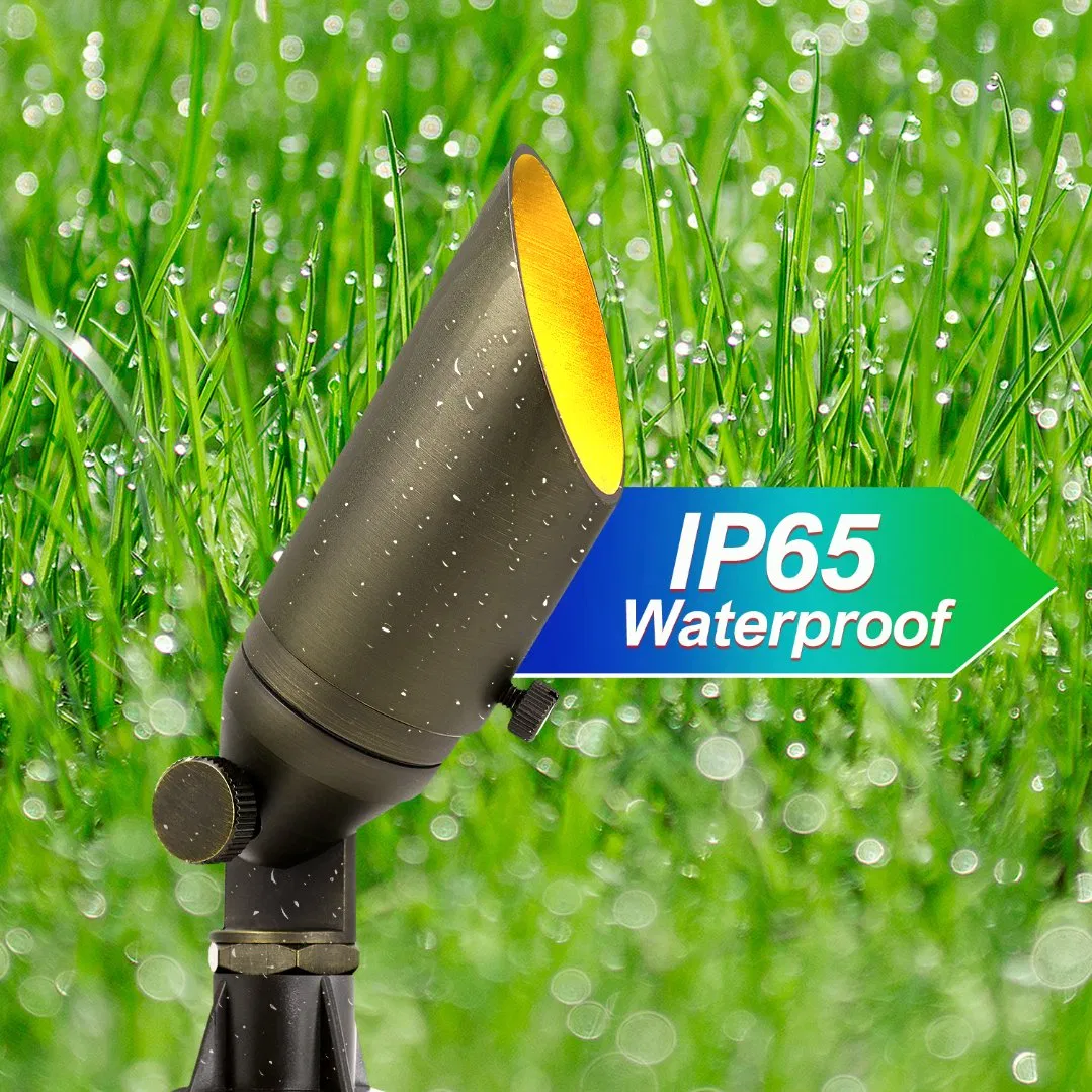 Outside Cable Connected Waterproof Inground Low Voltage Outdoor Spotlight Brass Landscape Lighting