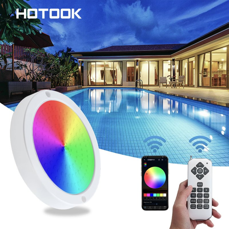 Hotook 120mm Luz De Piscina Full Resin Filled IP68 Waterproof RoHS LED Underwater Lights RGB Spotlight Light