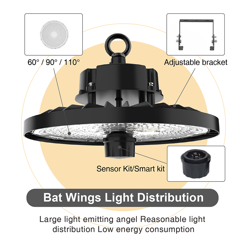 Stock in DE EU Warehouse Highbay 185Im/w 100w-200w Die Casting Aluminum Smart Sensor Ufo Led High Bay Light for Garage