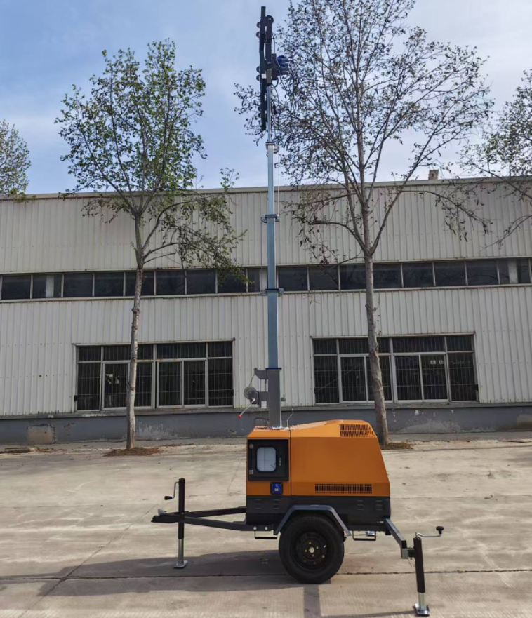 Portable Diesel Generator Lighting Tower 7m Manual Mast Industrial Outdoor Light Tower with LED Light