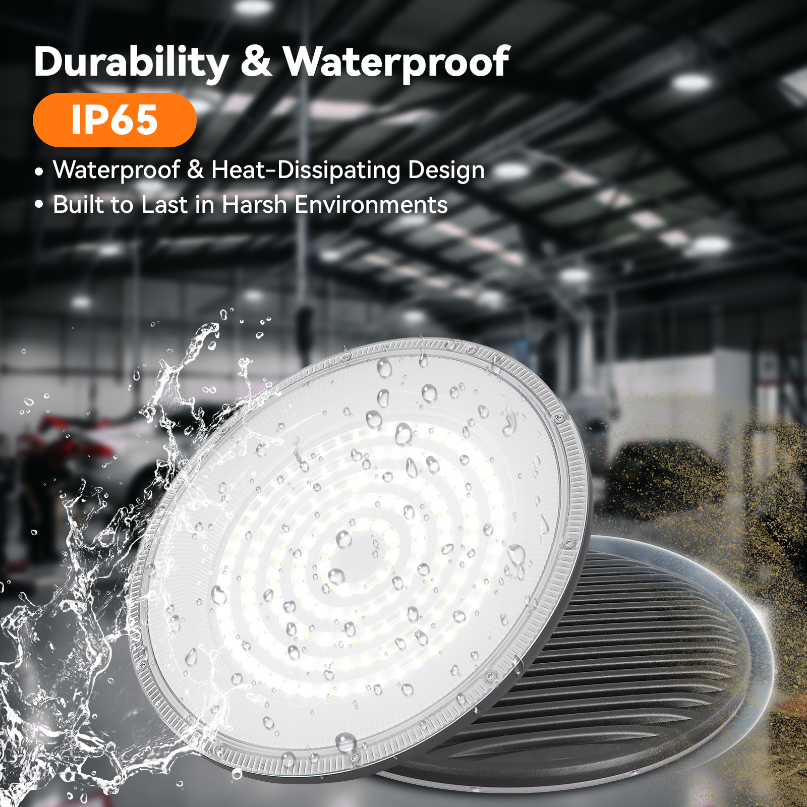 USA Factory Direct LED UFO Highbay Light 20250lm Output IP65 150W Power CCT Selectable UFO Highbay Lights