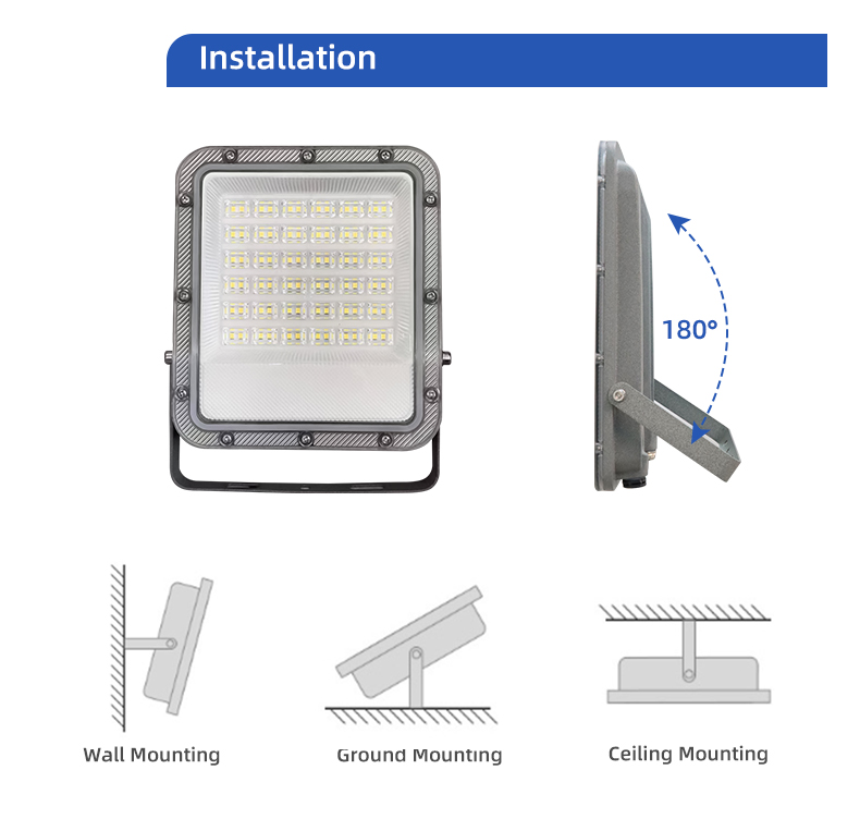 Qisen Mini AC LED Floodlight 100W-400W Range Waterproof IP65 Rating Stadium Floodlight For Outdoor Workshop Factory SMD Hotels