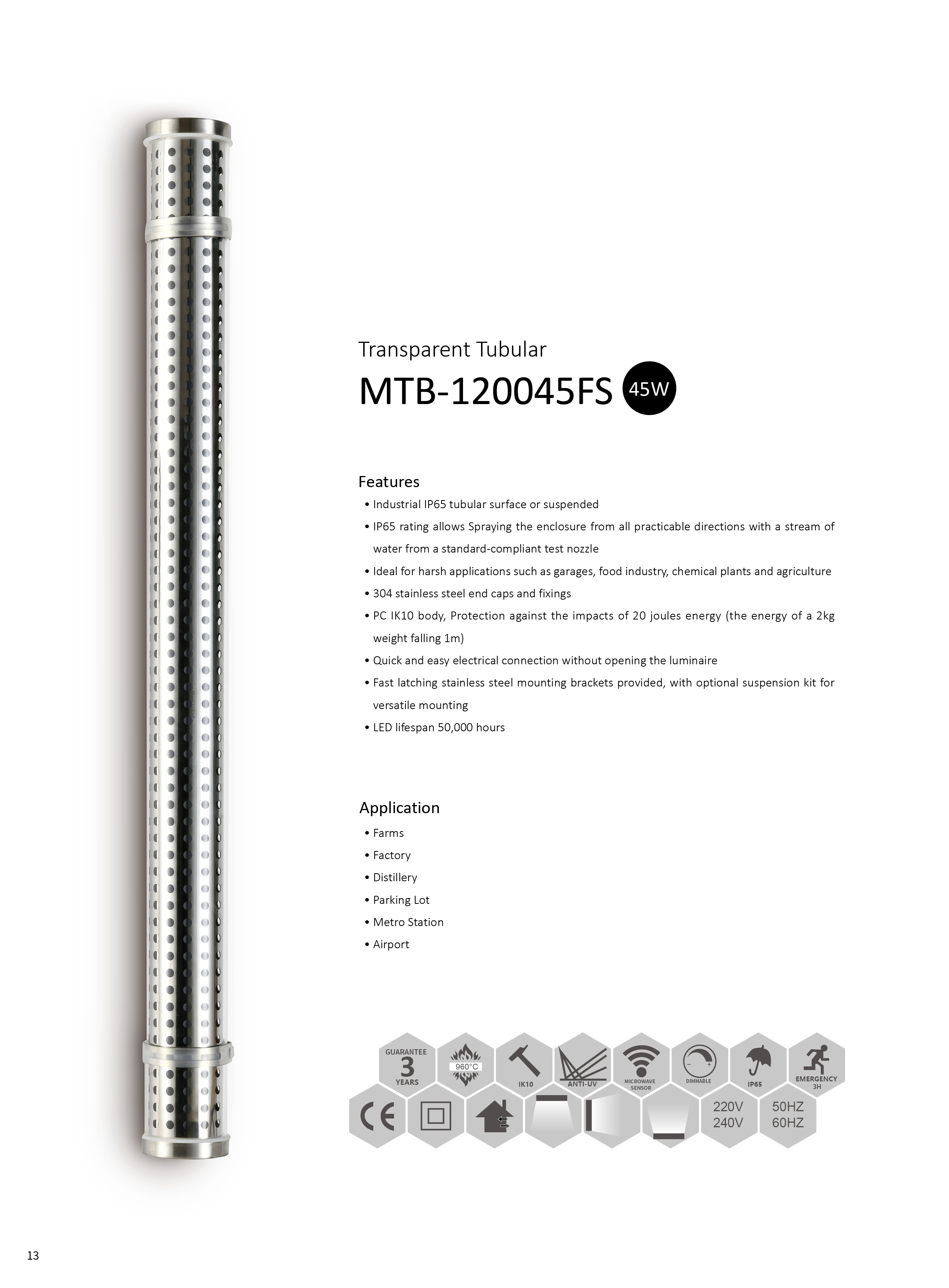 Vapor Tight Tubular Fixture Detail 1
