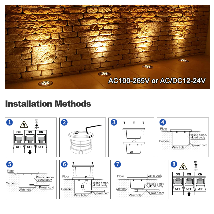 Inground Lights Waterproof Led Underground Light for Park Hotel Outdoor Ground Spot Landscape Garden LED Underground Lamp