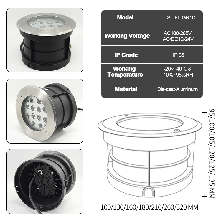 Inground Lights Waterproof Led Underground Light for Park Hotel Outdoor Ground Spot Landscape Garden LED Underground Lamp