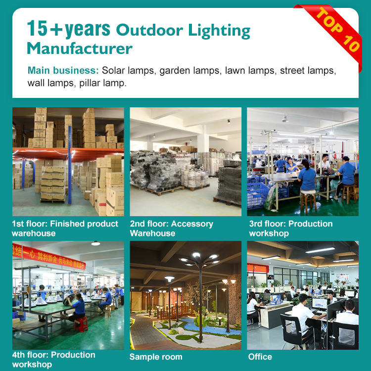 Long Service Life Modern Outdoor Waterproof for Garden Lamp Park Public Post Top Lighting All in One Led Solar Garden Light