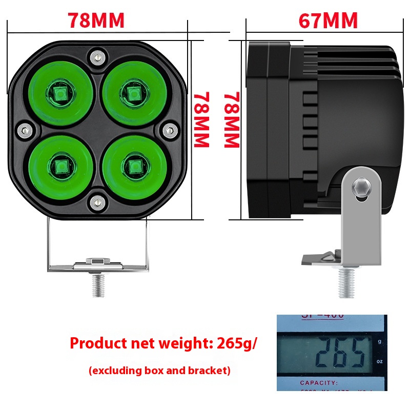 40W Super Bright 3-Inch LED Work Light Spotlight for Trucks Off-Road Motorcycles Roof Front Bumper in Red Green Blue