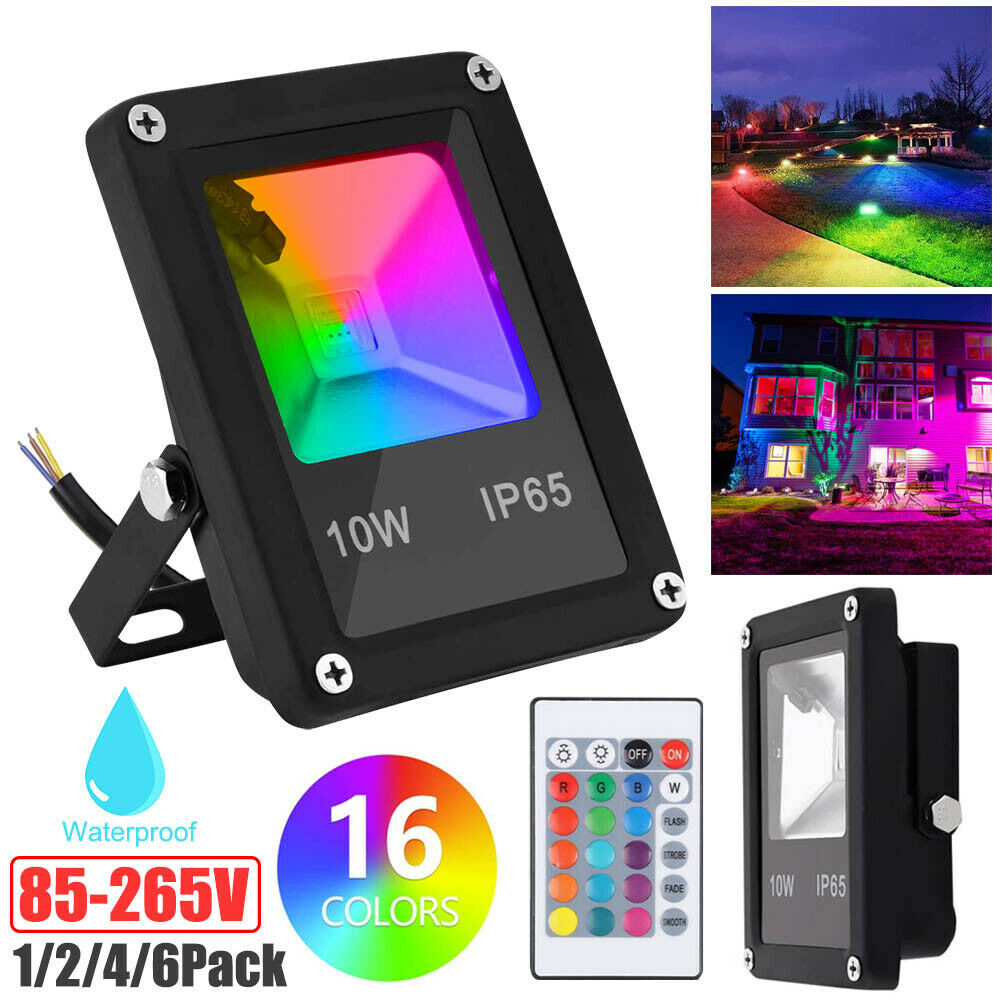 10w RGB Waterproof LED Floodlight Colour Changing Outdoor Garden Spotlight