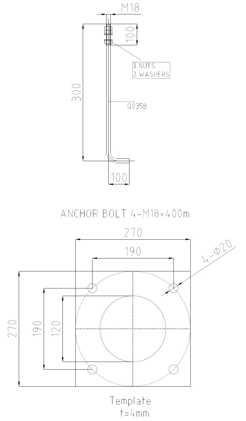 Light Pole Foundation Anchor Bolts