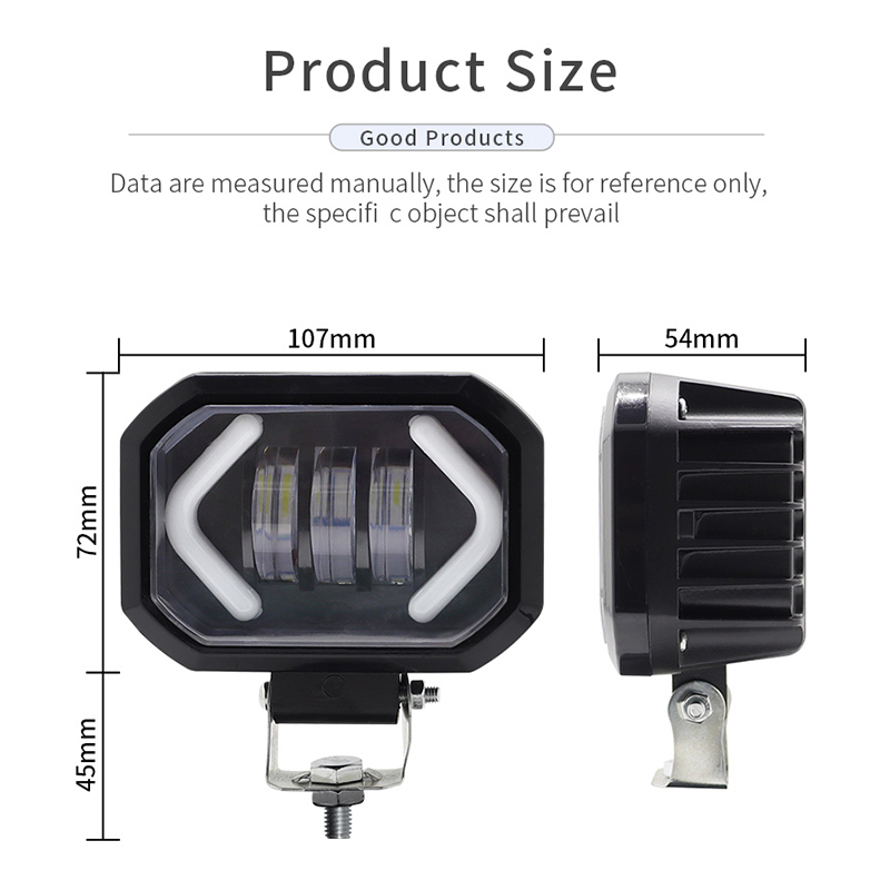 4 Inch 30W 12D LED Car Work Light with Arrow DRL Blue Yellow Turn Signal for Offroad 4x4 ATV UTV Truck Motorcycle Driving Lamp