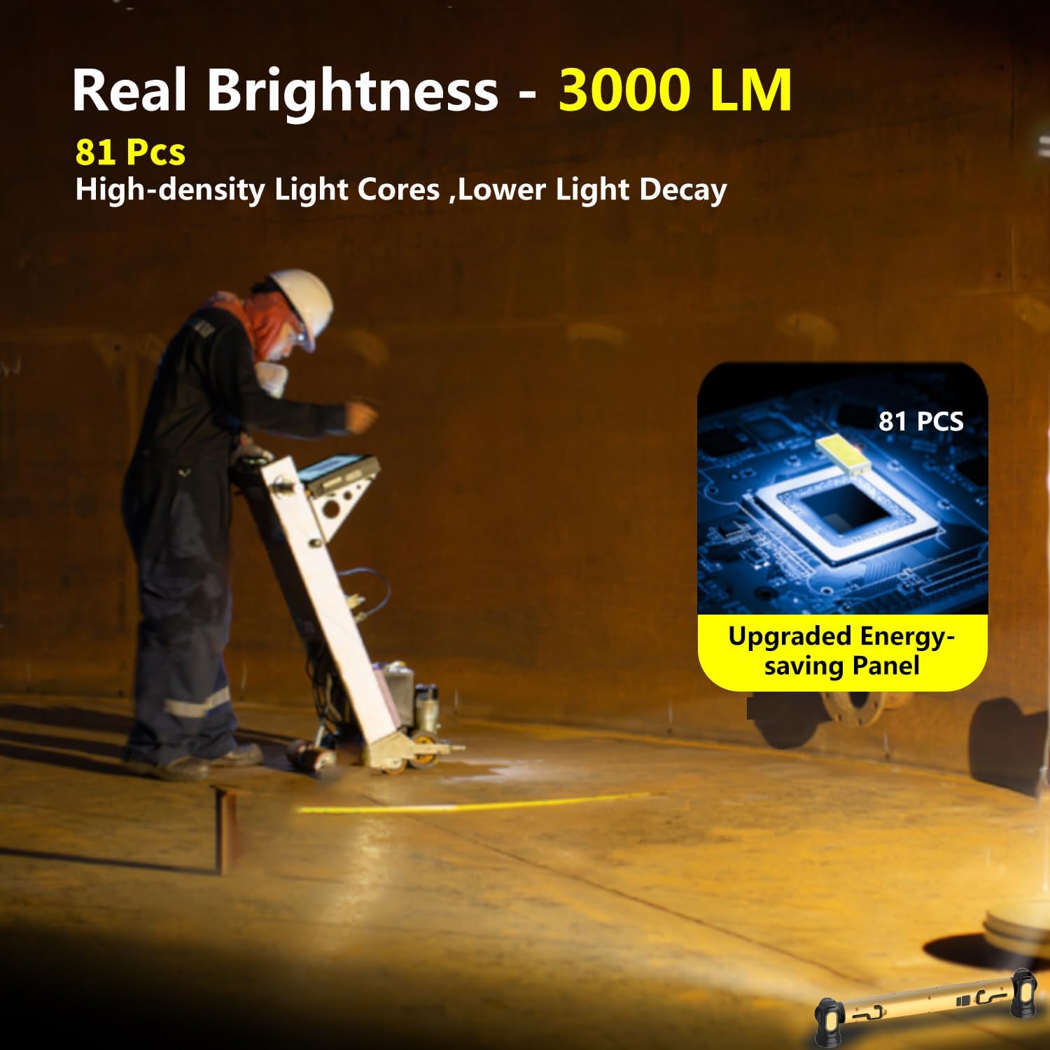 XINSITE Multi-Functional Portable LED Dimmable AC White Light Strips Warm Light IP44 Automotive Repair Work Light Emergency
