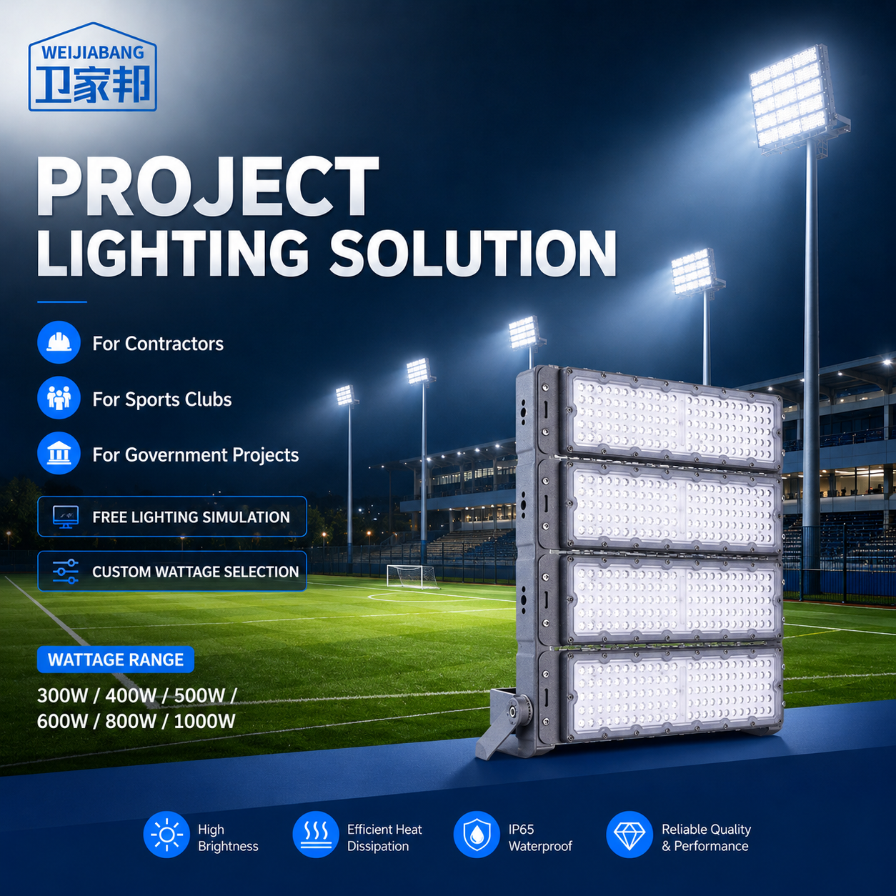 Outdoor Football Field LED Lighting, Special Basketball Court Light, High Power LED Module Stadium Light For Square