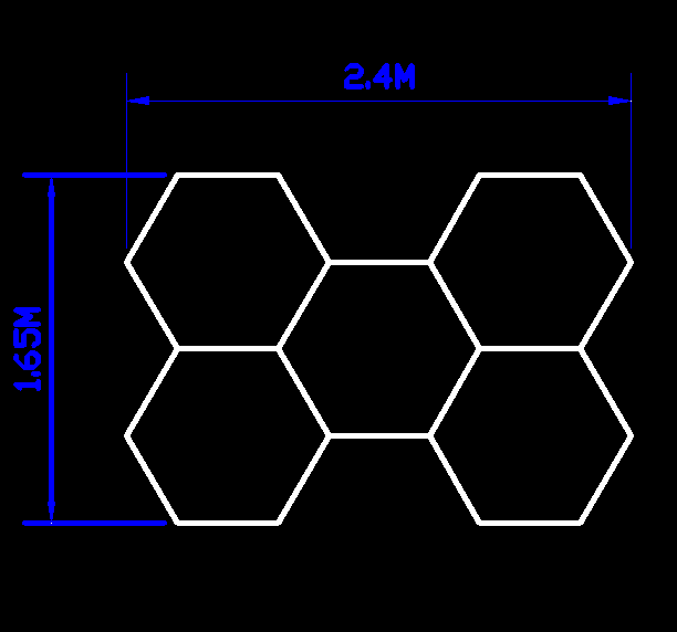 Car Wash Hexagon Led Light Specification Drawing