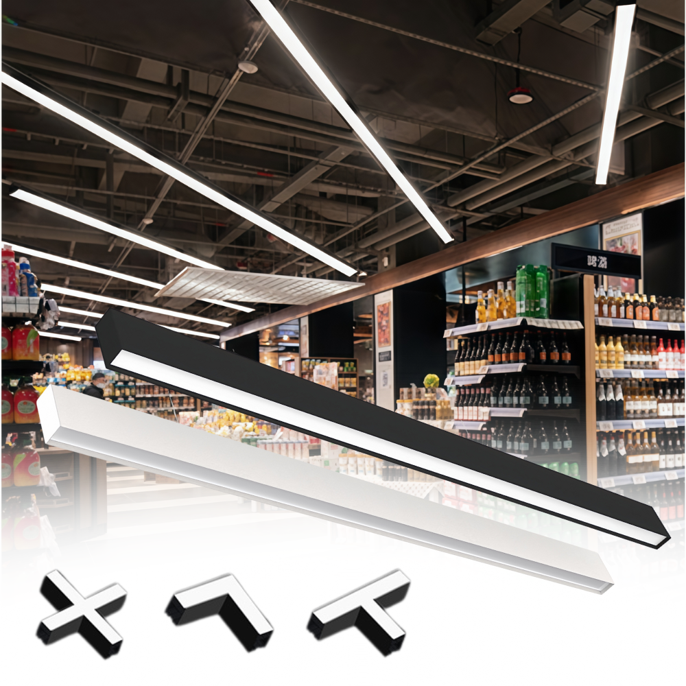 RONSE High Batten Large Linear LED Indirect Suspended Warehouse Lighting Glare-Free with Seamless Fitting Linear Light