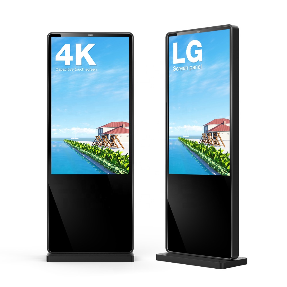 Custom 85 Inch Outdoor Ultra Bright 4K Digital Signage Totem IP65 Waterproof Advertising Display For Bus Station Airport